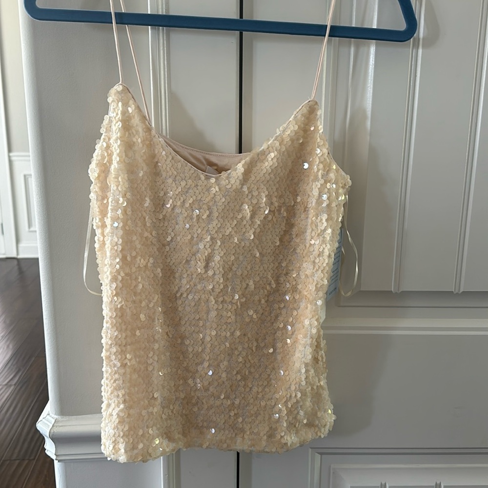 WAYF Pearl Sequin Tank